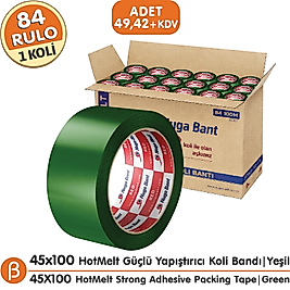 Nuga 1 KOLİ (84 ADET) 45x100 Yeşil HotMelt Koli Bandı