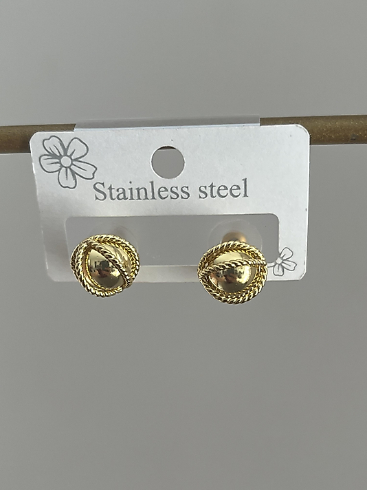 Çelik Düğme Küpe