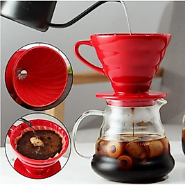 V60 Demleme Seti Kırmızı