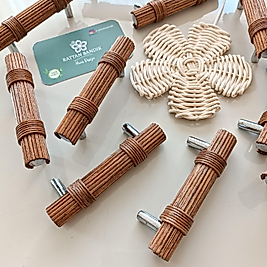 64 mm Koyu Meşe Rattan Kulp