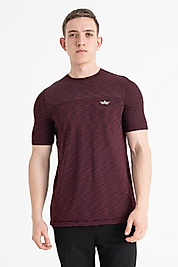 Wackywizzle Erkek Bordo Bisiklet Yaka Nefes Alan Spor, Günlük Basic T-shirt
