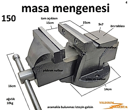 MASA MENGENESİ 150 LİK KALİTELİ ATÖLYE MENGENE DEMİRCİ MENGENE İŞKENCE