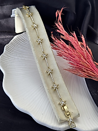 Yıldızlı full Zirkon taş 14k çelik bileklik