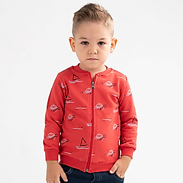 Erkek Çocuk 1-4 Yaş Fermuarlı Hırka Mercan