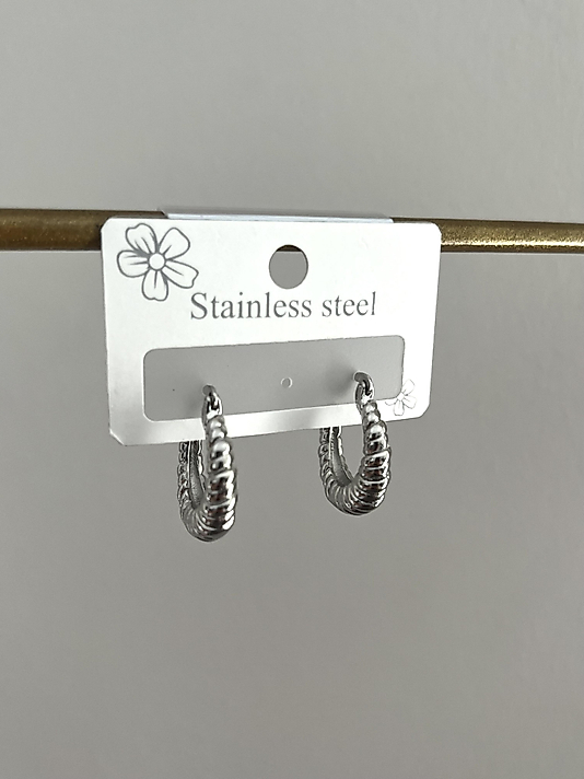 Çelik Silver Halka Küpe