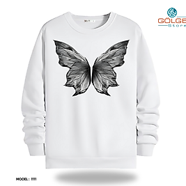 Kelebek Modeli Bisiklet Yaka Erkek kadın Slimfit Sweatshirt
