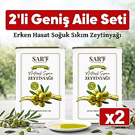 2 Adet x 3 LT Teneke - Erken Hasat Soğuk Sıkım Zeytinyağı