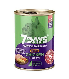 7 Days Tavuk Etli  Yetişkin Kedi Konserve Maması (415 g)