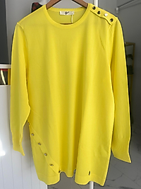DÜĞME DETAYLI  RAYON TUNİK SARI