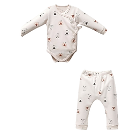Erkek Bebek 0-12 Ay Kuzu Desen Kruvaze Takım