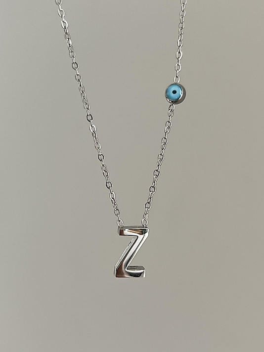 Çelik Z Harf Minimal Silver Kolye