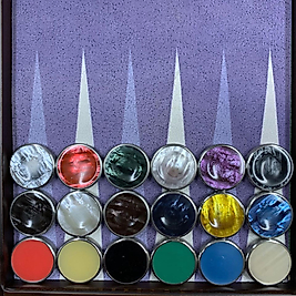 Chrome Rimmed Backgammon Checkers 10mmx44.5mm