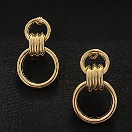 Halka Model Gold Çelik Küpe