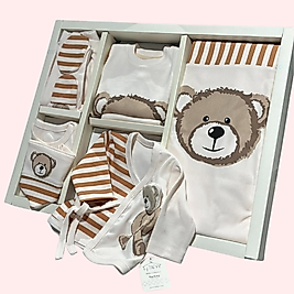 Erkek Bebek 10'lu Hastane Çıkış Seti Ayıcık Desenli