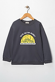 Erkek Çocuk "Fatih Sultan Mehmet" Baskılı Pamuklu Sweat