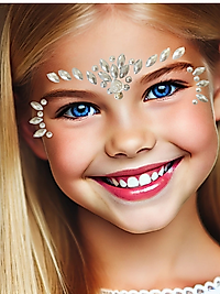 Parlak yüz taşı seti (Krem)