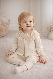 Kız Bebek Dantel Yaka Detaylı 2’li Takım (6-24 Ay)