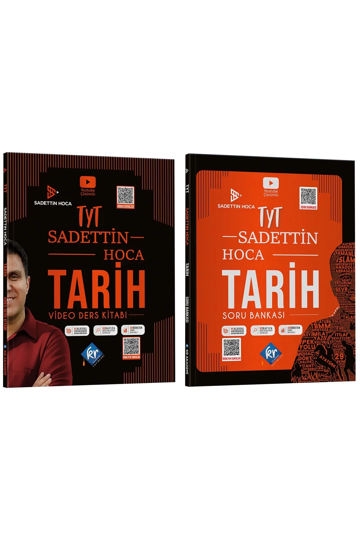 Kr Akademi 2025 Tyt Tarih Sadettin Hoca Video Ders Kitabı + Soru Bankası Seti 2 Kitap
