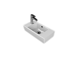 TURKUAZ Tezgah Üstü Lavabo, City, 25x50 cm (Batarya Deliği Solda)