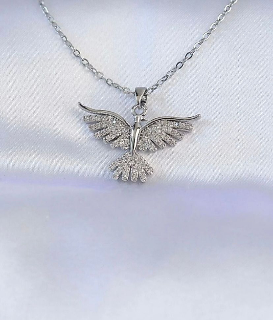 Çelik gümüş renk anka kolye 316L ÇELİK