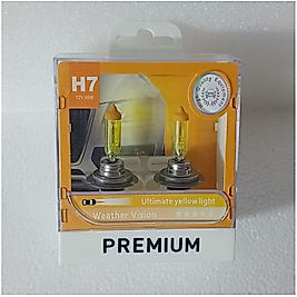 PREMIUM FAR AMPULU TAKIMI 12V H7 55W SARI IŞIK YELLOW (LİMON SARISI H7)