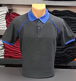 Yakalı T-Shirt Pamuk Penye 1.Kalite Kumaş Antresit Gri ve Sax Mavi  Renk