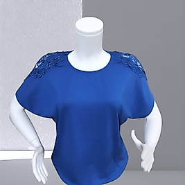 omuz dantelli penye bluz