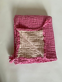 Müslin Bebek Battaniyesi Çift Taraflı 4 Katlı Pembe Renk 100x120cm.