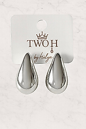 Özel Seri Çelik Gümüş Renk  Damla Küpe