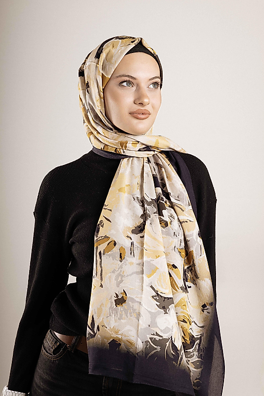 FLOOR İPEK ŞAL İTALYAN DİKİŞİ DESEN-2