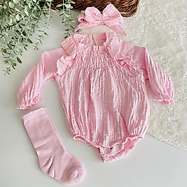 Namsos  Müslin Kız Bebek  3lü Romper Set