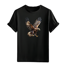 Kartal Baskılı Oversize Unisex Tişört