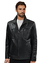 Almeida Hakiki Deri Erkek Premium Siyah Ceket