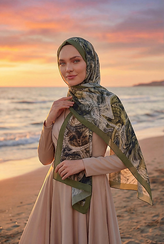 Spring mermer desen şal