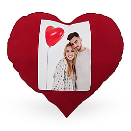 MİRACİX BS54 Dikey Kırmızı Kalp Yastık Kişiye Özel