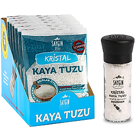 SAYGIN KAYA TUZU 500 GR. ÖĞÜTMELİK 6'LI PAKET + 110 GR. DEĞİRMEN