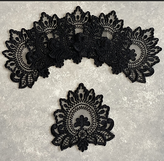Damask Dantel Sunum Peçetesi Siyah