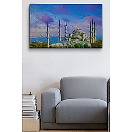 Doğal Tercih Sultan Ahmet Camii Yağlıboya Görünüm Kanvas Duvar Tablosu 95 x 55 cm