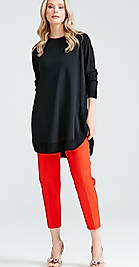 YANLARI OVEL RAYON TUNİK SİYAH