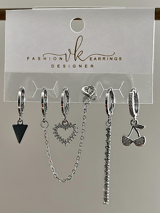 Silver 6’lı Kiraz Küpe( ÇELİK DEĞİLDİR)