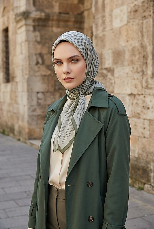 Spring Eşarp Çizgili Oval Çizgili Desen