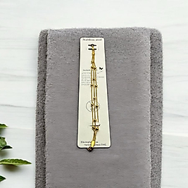 Çelik bileklik gold üçlü zincir 18 cm