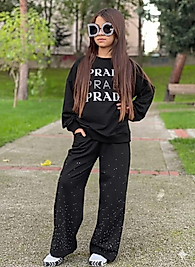 Prada baskılı taşlı takım