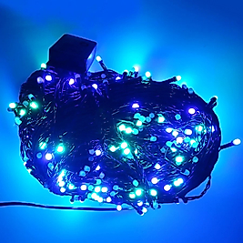 10 Metre Siyah Kablo Mavi İp Led Fonksiyonlu Aydınlatma Dekor Işık