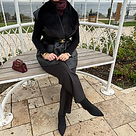 Süet nubuk yelek/siyah