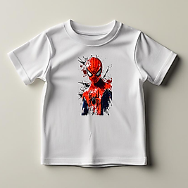 Spider Man Baskılı Normal Kalıp  Çocuk Tişört