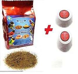 Muhabbet & Kanarya Maması Kurtlu+Polenli 500 gr(Sağlıklı kuşlar Yetiştirmek için )+2 Adet Gaga Taşı