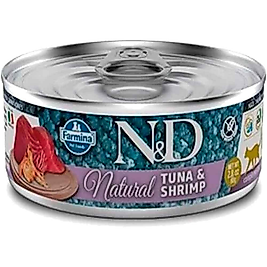 N&D Natural Ton Balıklı Ve Karidesli Yetişkin Kedi Konservesi 70 Gr