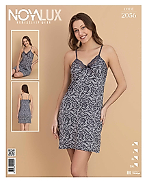 Noyalux çiçeksi kıvrım Desenli İp Askılı Gecelik 2056