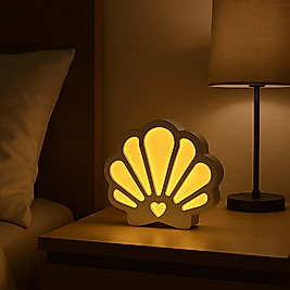 Beyaz Beton Okyanus Kabuğu Ambiyans Siluet Lambası Minimalist